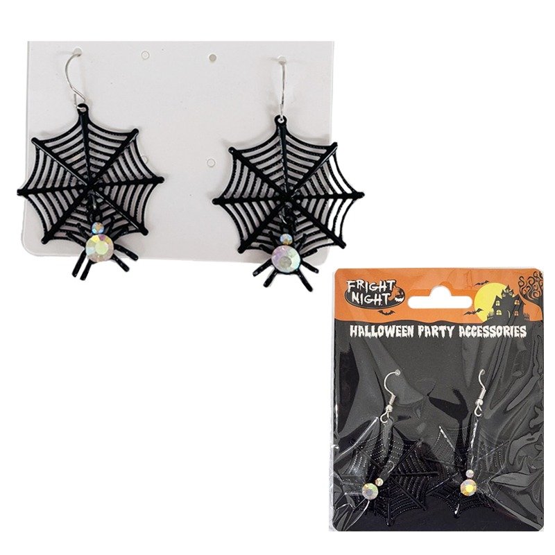 Halloween Earrings Spiderweb Design                     