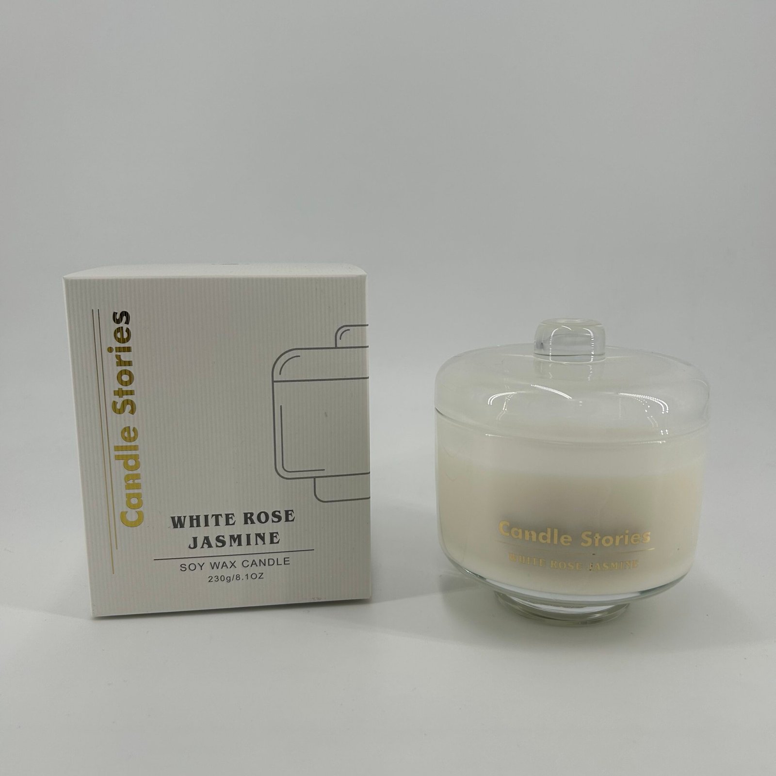 Soy Candle Jar 230g - White Rose & Jasmine
