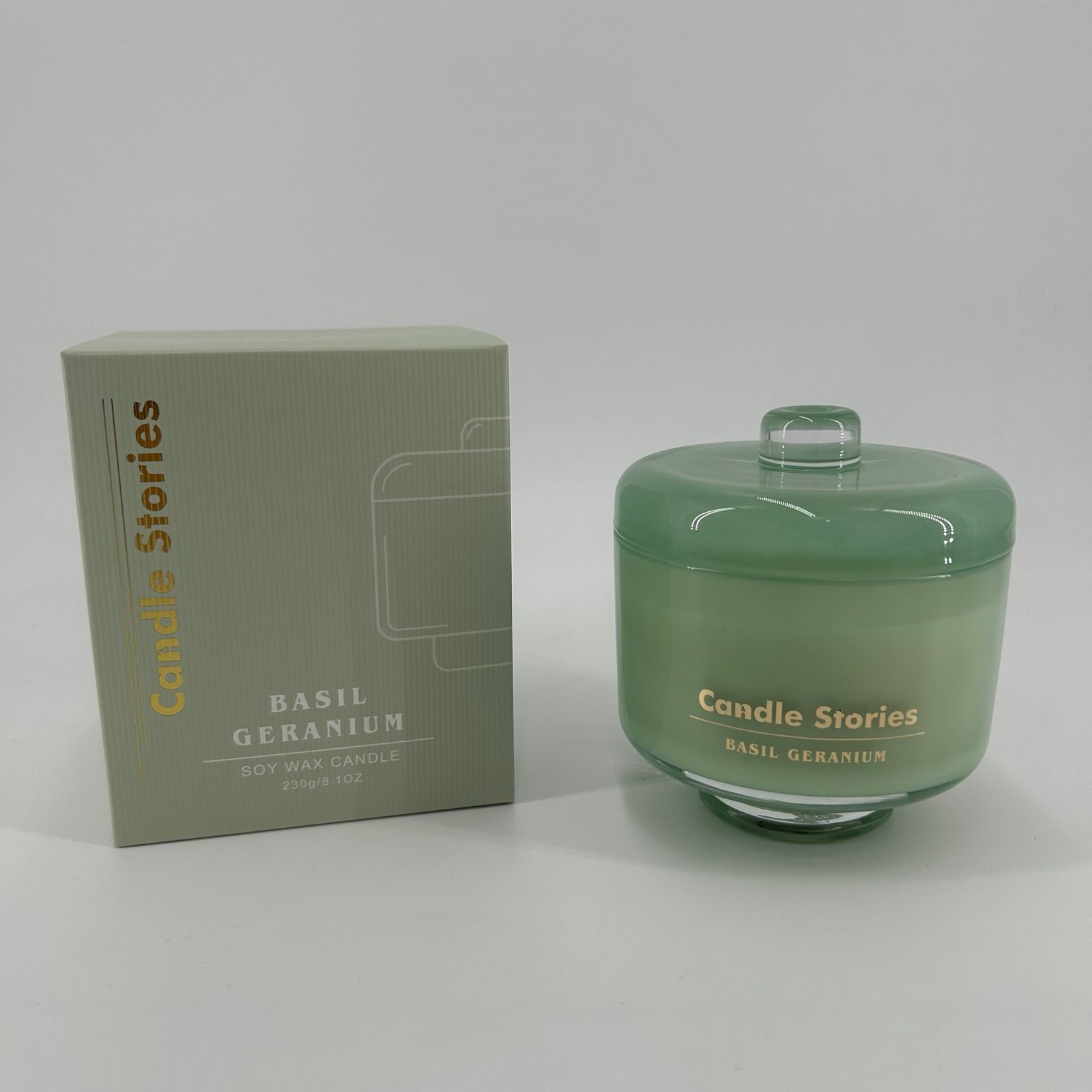 Soy Candle Jar 230g -  Basil & Geranium