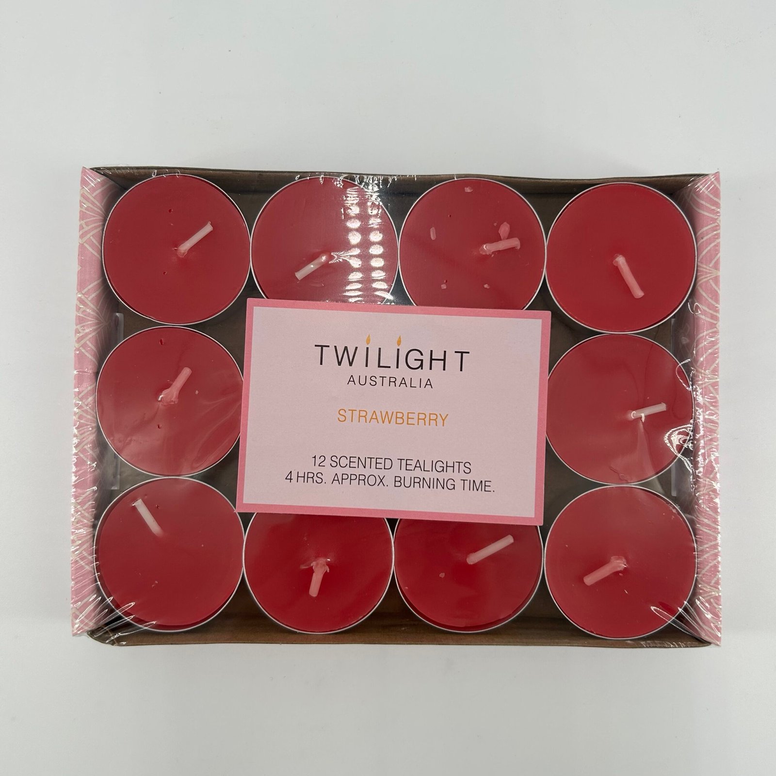 4hr Tealight Candles 12pk -  Strawberry