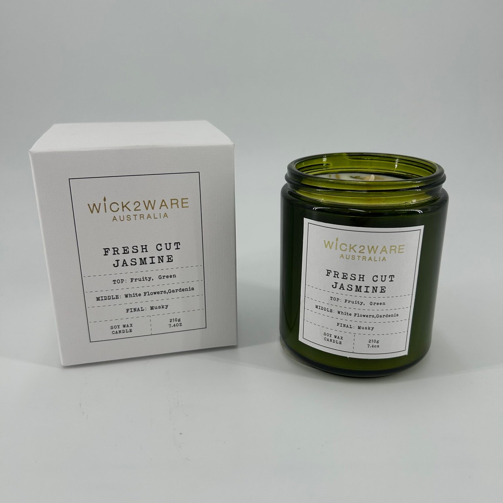 Green Soy Candle 210g - Fresh Cut Jasmine