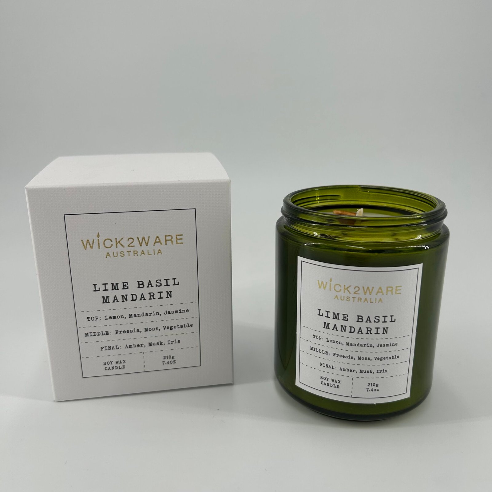 Green Soy Candle 210g- Lime Basil Mandarin