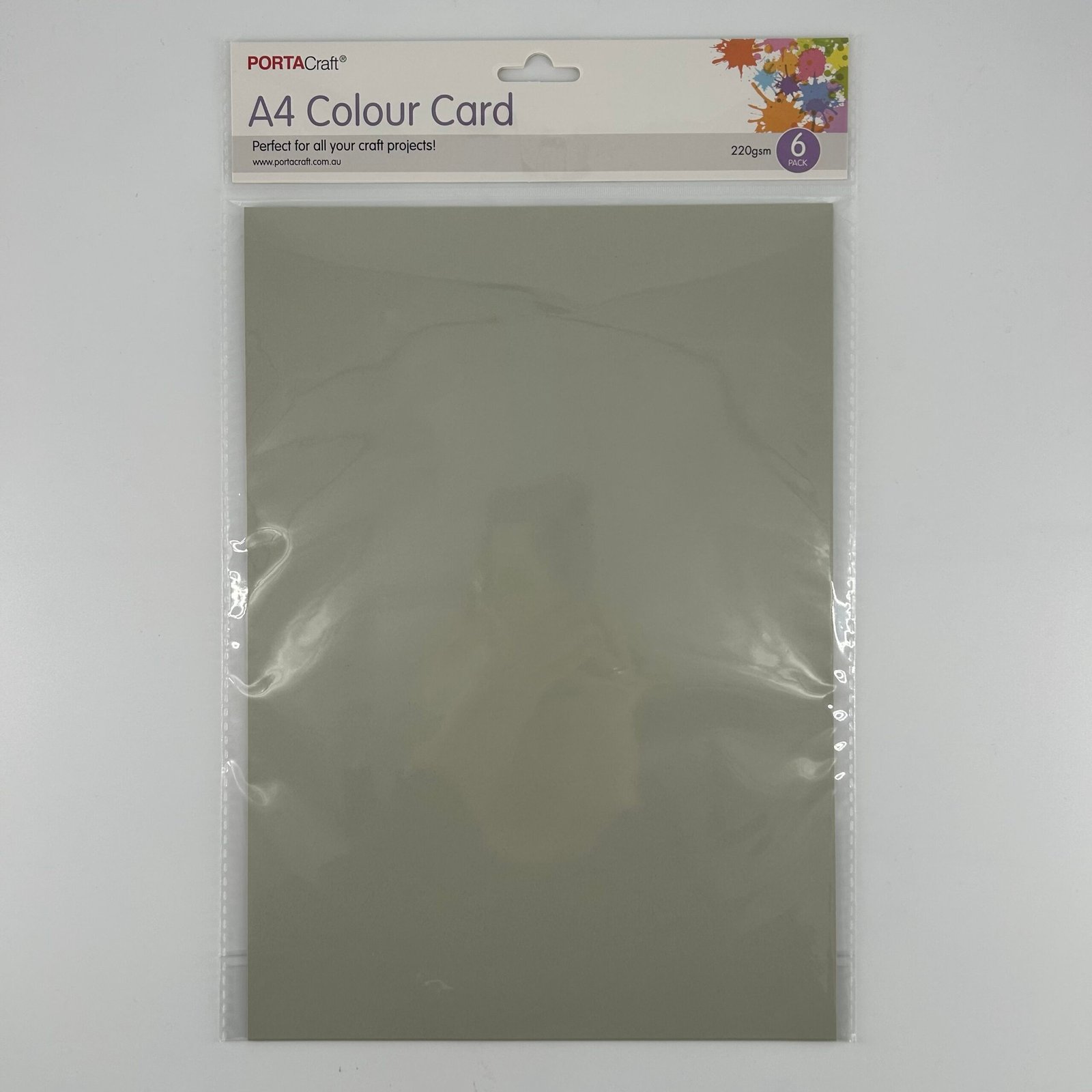 A4 Colour Card 6pk French Grey