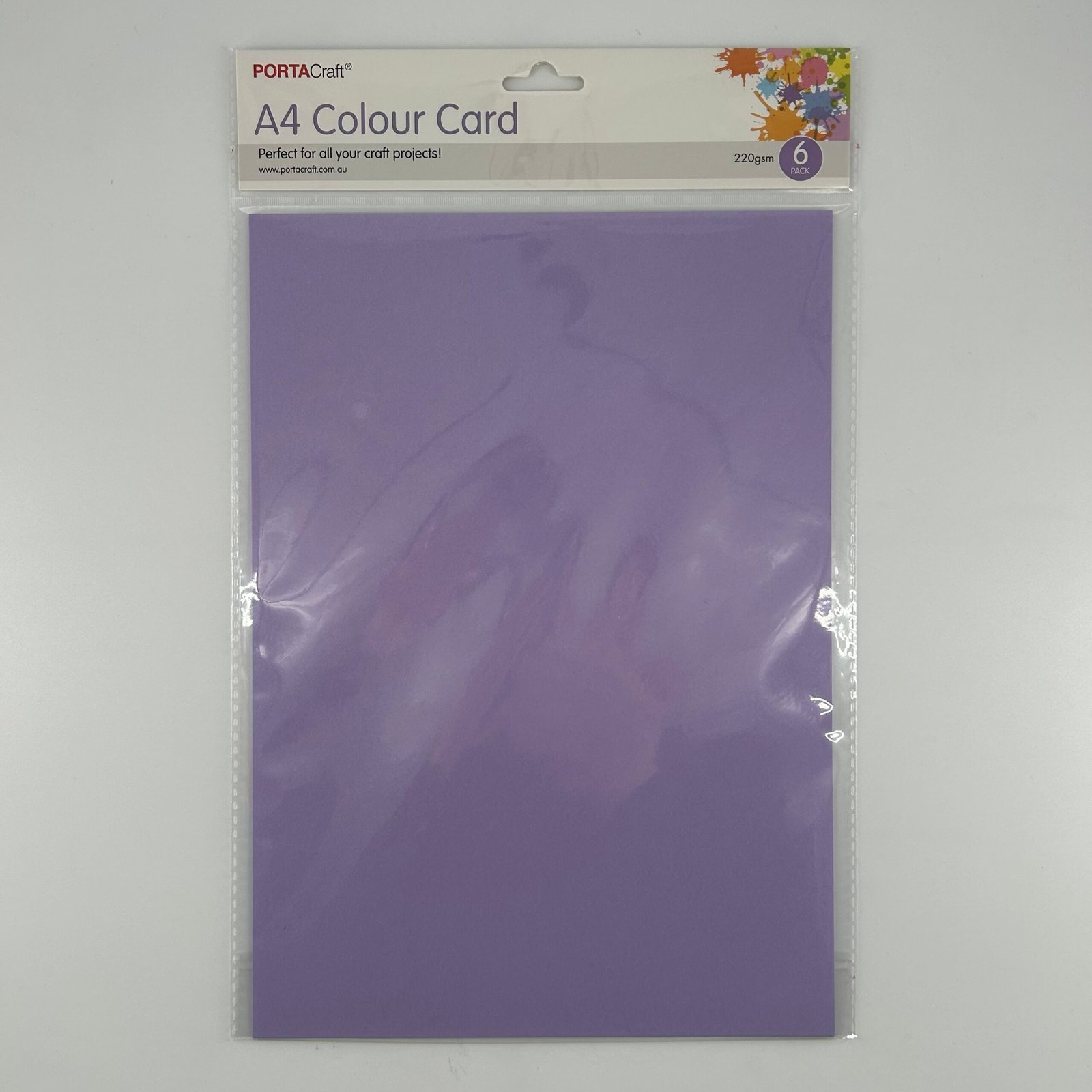 A4 Colour Card 6pk Violet