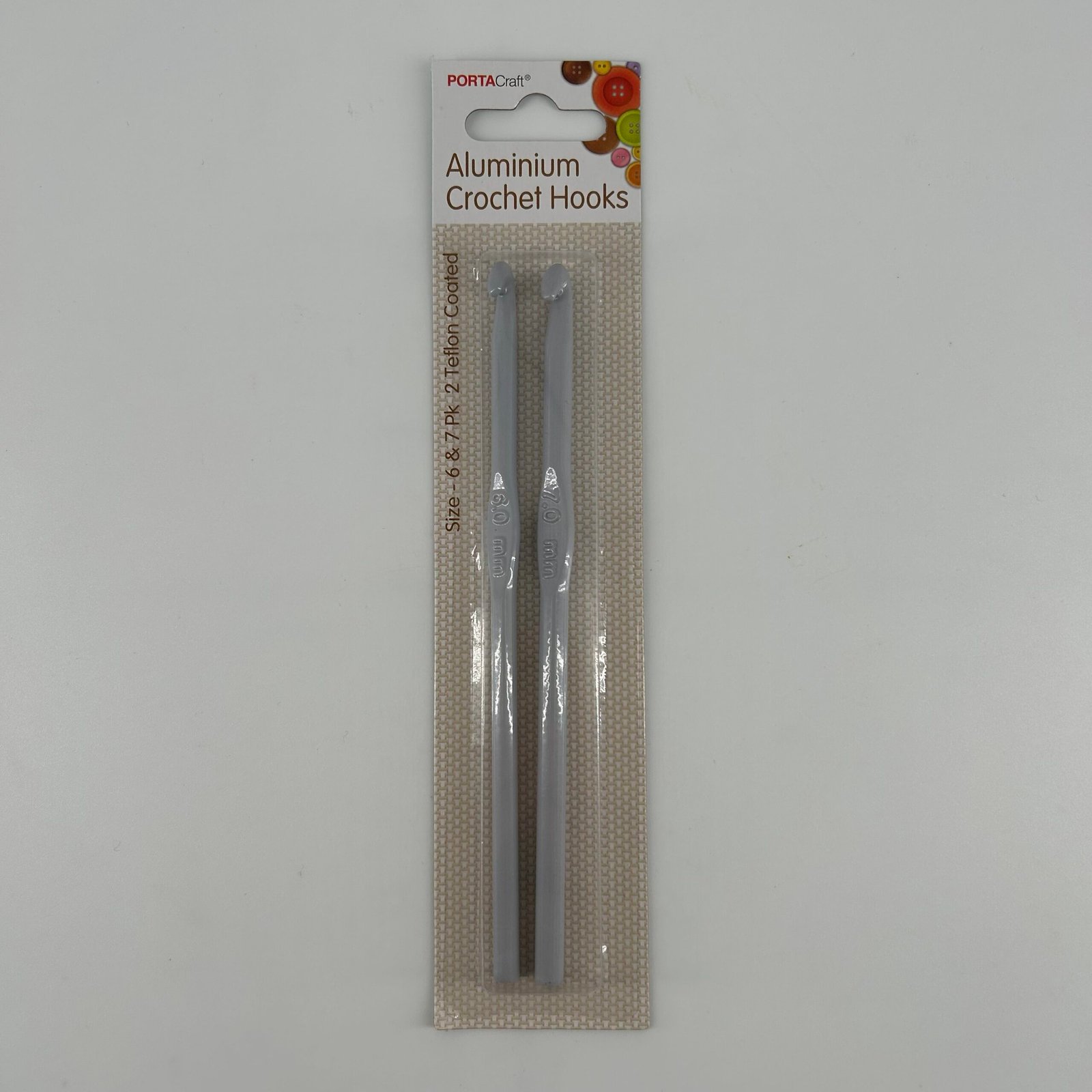 Aluminium Crochet Hooks 6 & 7mm 2pk