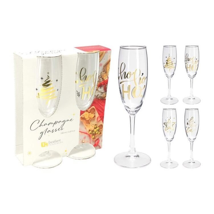 Champagne Glass 190Ml Set 2Pcs Christmas Tree