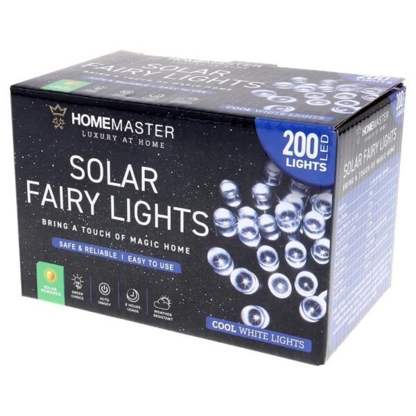Fairy Light Solar 200LED 13.5m Total Length Cool White 2 Functions