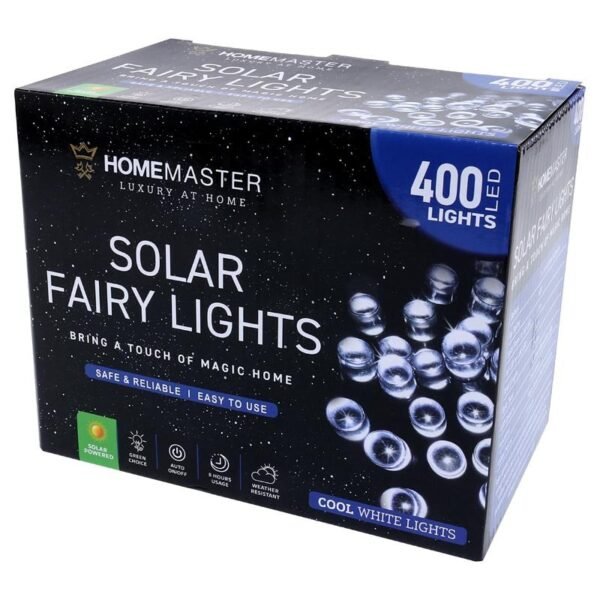 Fairy Light Solar 400LED 25.5m Total Length Cool White 2 Functions