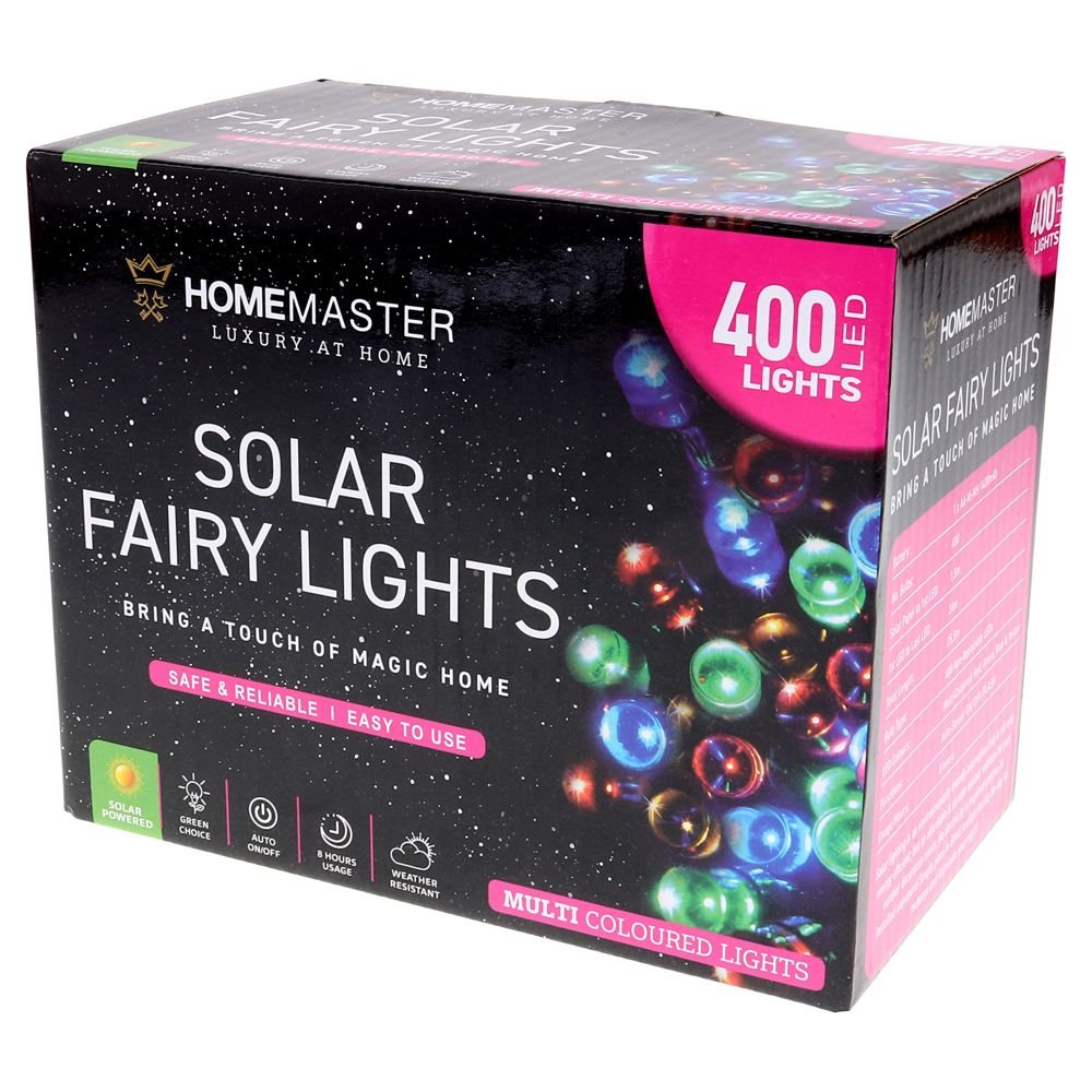 Fairy Light Solar 400LED 25.5m Total Length Multi Colour 2 Functions