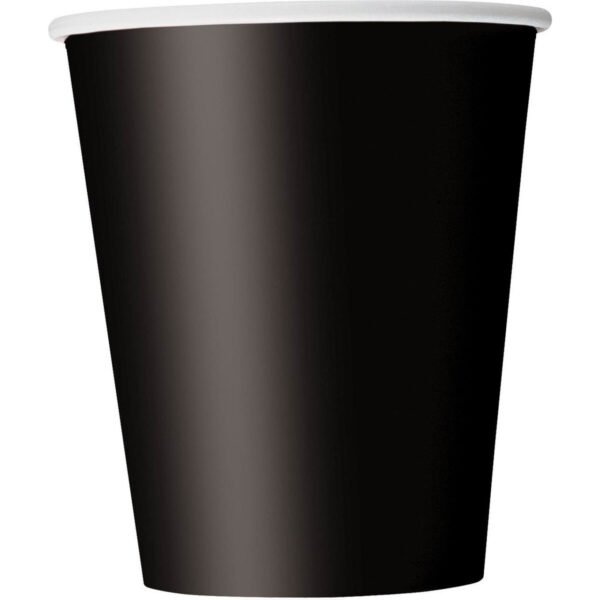 Black 270ml paper cups - 8pk