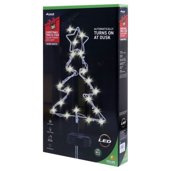 Stake Light Solar Silhouette Tree 20LED 18cm x 25cm x 64cm Warm White 1 Functions