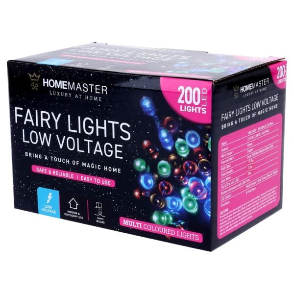Fairy Light Low Voltage 200LED 11.5m Total Length Multi Colour 8 Function