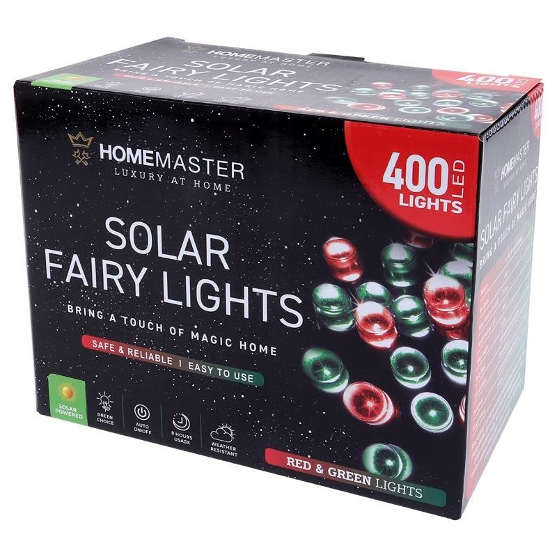 Fairy Light Solar 400LED 25.5m Total Length Red & Green 2 Functions