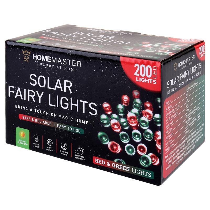 Fairy Light Solar 200LED 13.5m Total Length Red & Green 2 Functions