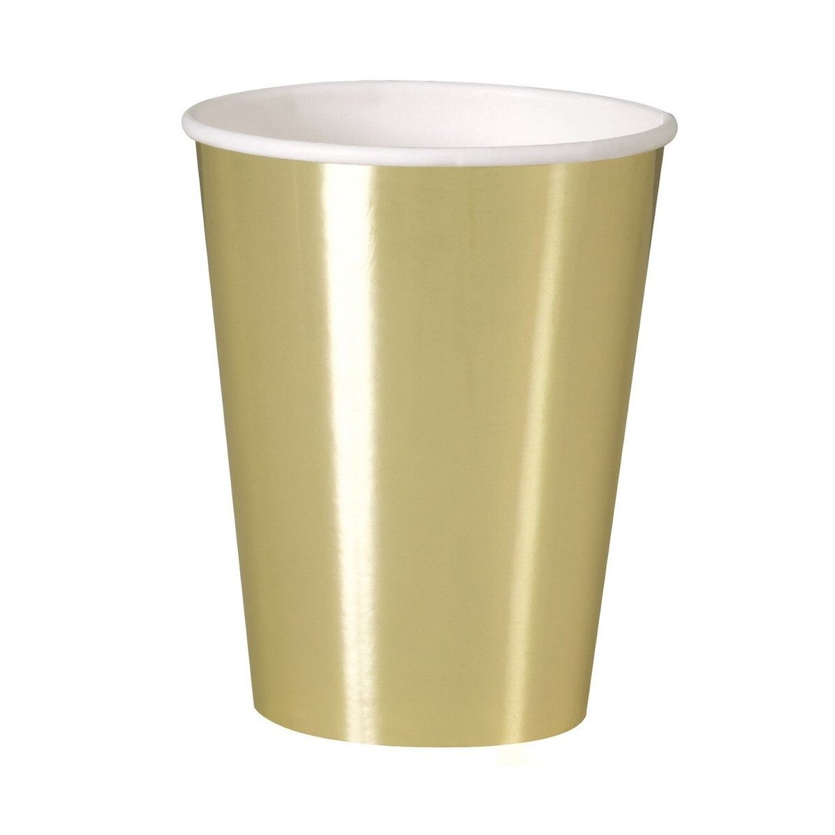 Gold Foil 355ml paper cups - 8pk