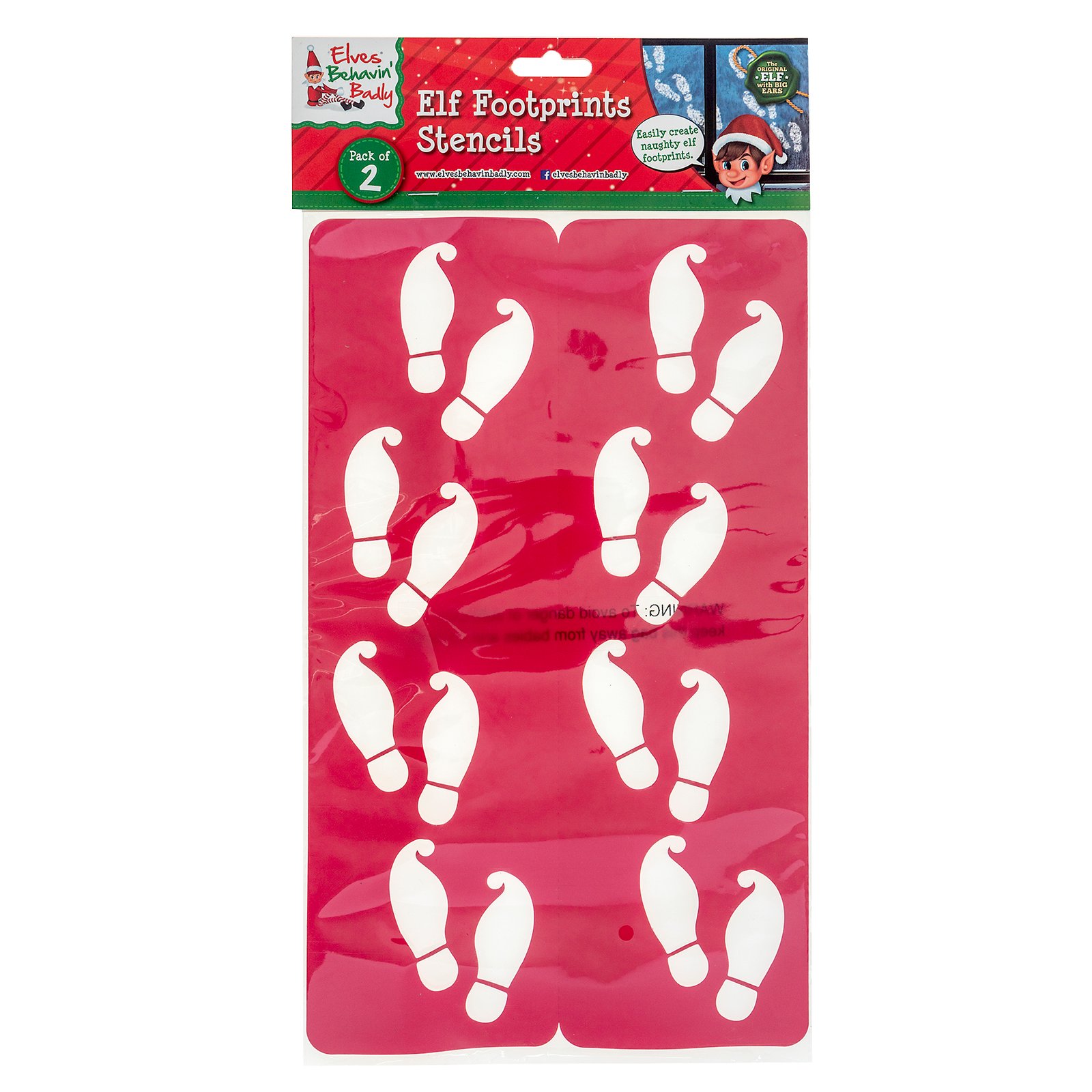Christmas Elves 2Pk Elf Footprint Stencil
