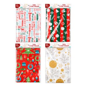 Tablecloth Christmas 130x225cm PEVA w Flannel Backing Red