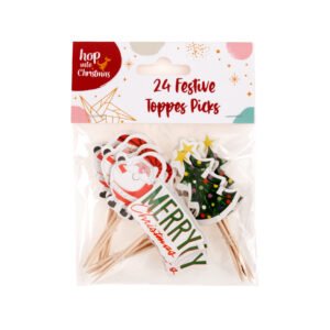 Christmas Cake Toppers 24pk 15x11cm