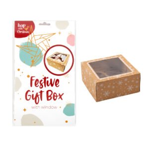 Christmas Cake Box Gift 16x16x7.5cm Kraft Paper