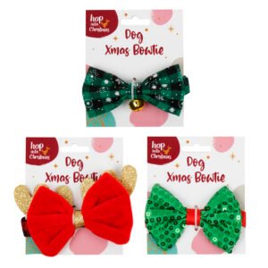 Dog Christmas Bowtie Green Sequin