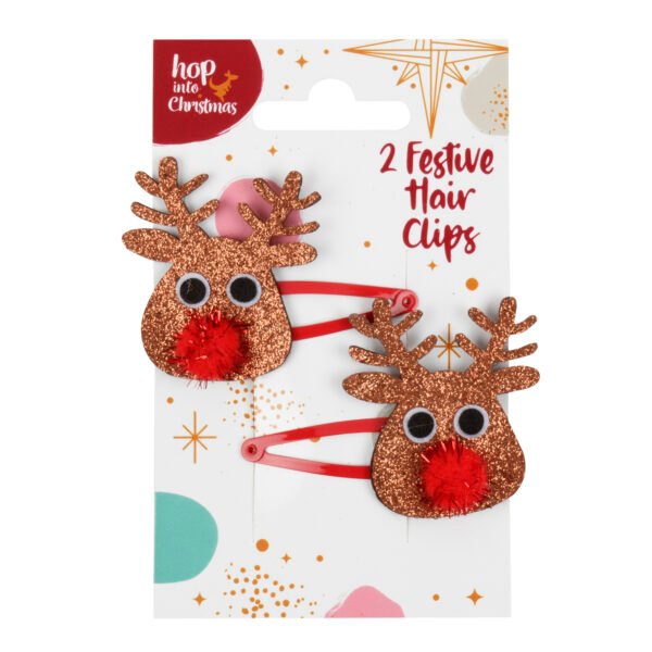 Hair Clip Novelty Christmas 2pk