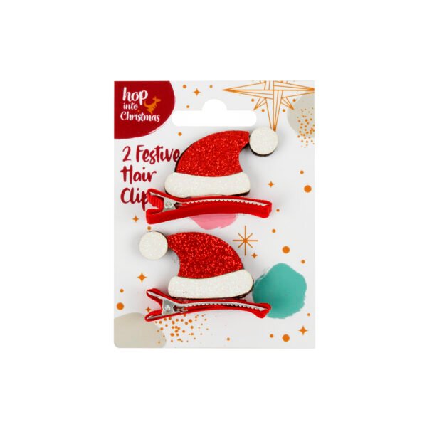 Hair Clip Novelty Christmas 2pk