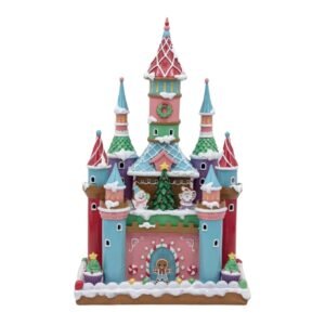 Xmas Candyland Polyresin Castle with Led 26.5X17.5X42Cm