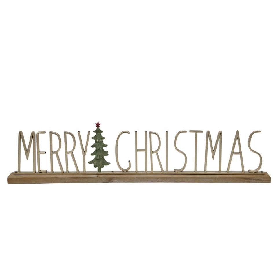 Xmas Golden Elegance Sign 80X5X19.5Cm