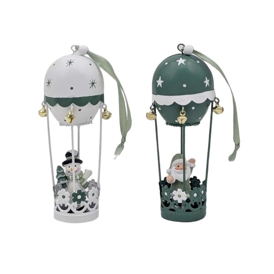 Xmas Metal Air Balloon Hanger 6X5X16Cm Santa