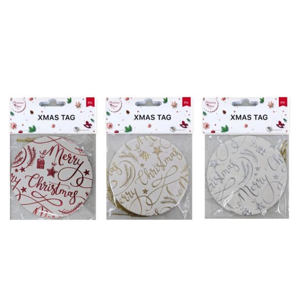 Xmas Foiled Gift Tags Pk6 Gold