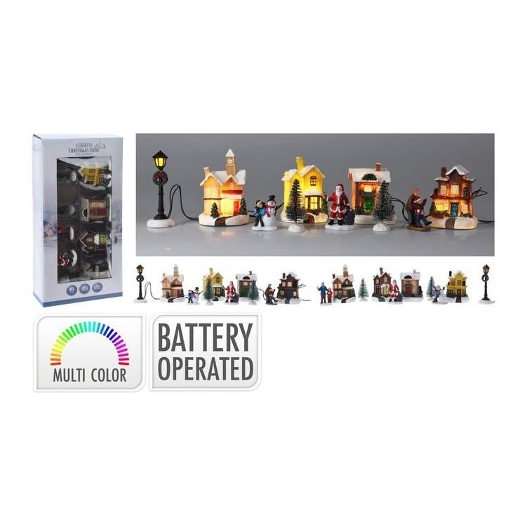Village With LED 10 Pcs 2S B/O 37cm