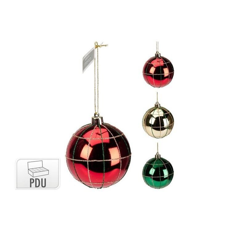 Bauble 8cm Check Gold