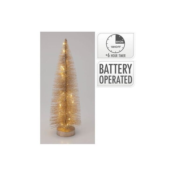 Tree 30Cm With LED Gold B/O