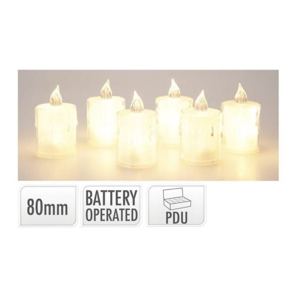 Candle Light with White 8cm Transparent