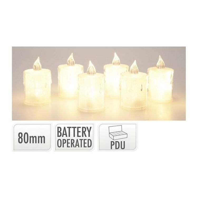 Candle Light with White 8cm Transparent