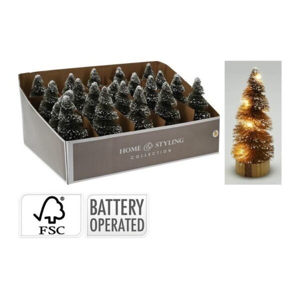 Tree Sisal 15cm Green 8LED B/O