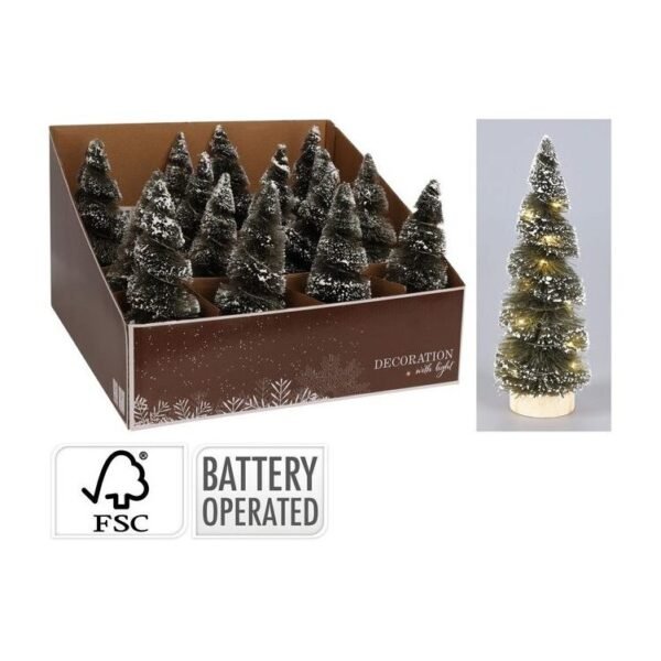 Tree Sisal 20cm Green 12LED B/O