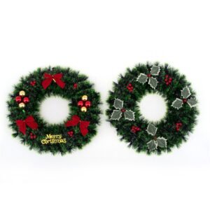 Green Tinsel Wreath 38Cm Mistletoe