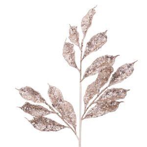 90Cm Champagne Glitter Leaf Stem