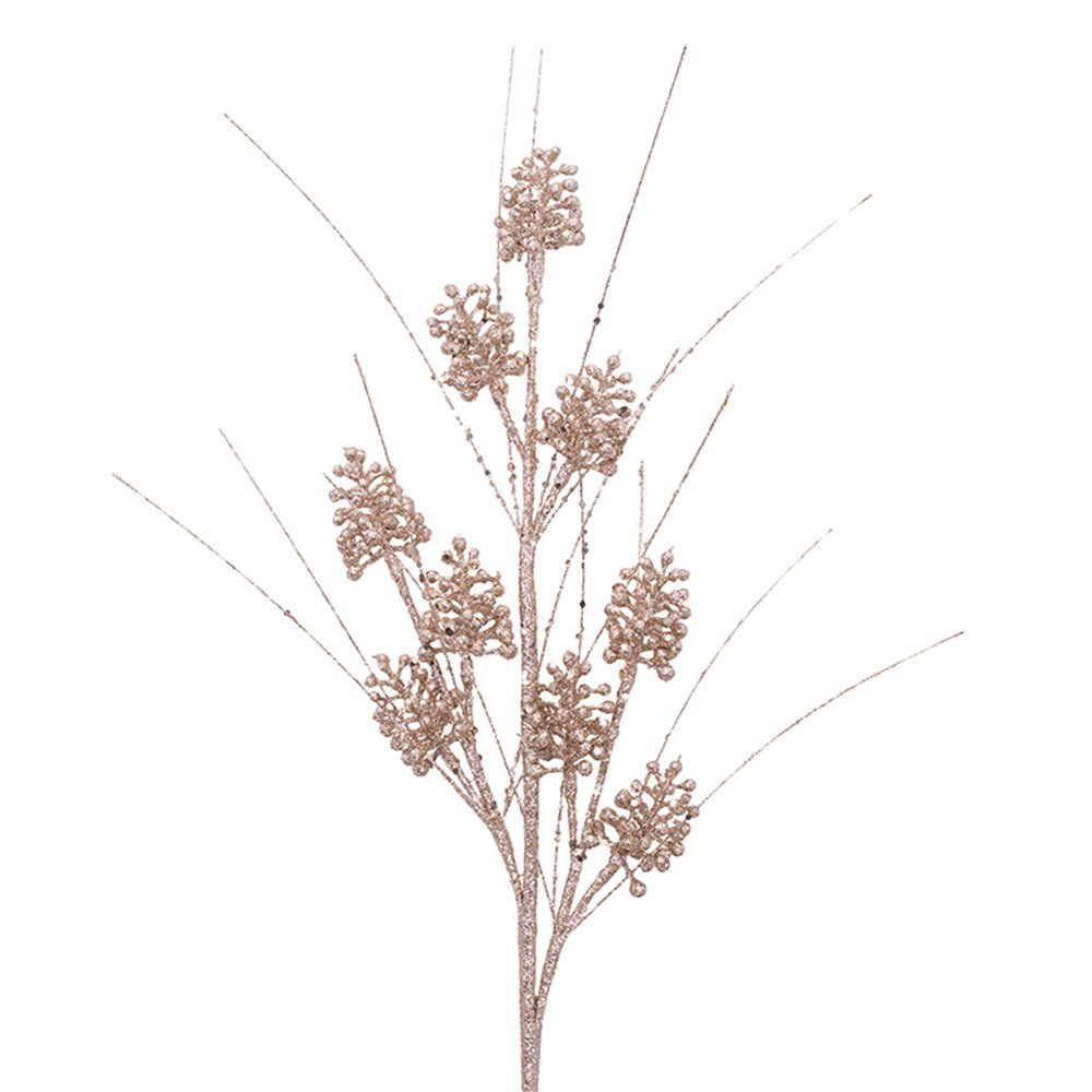 68Cm Champagne Glitter Pinecone Spray
