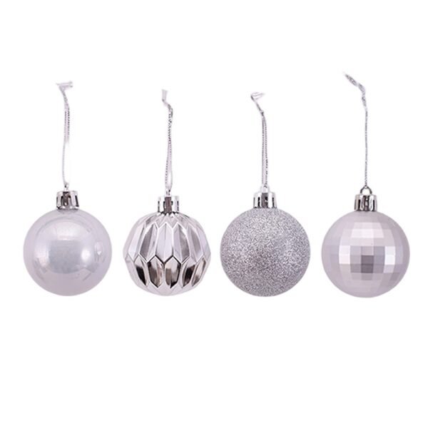10Pk 5Cm Silver Bauble