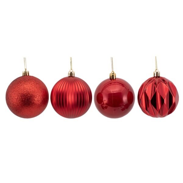 4Pk 8Cm Red Bauble