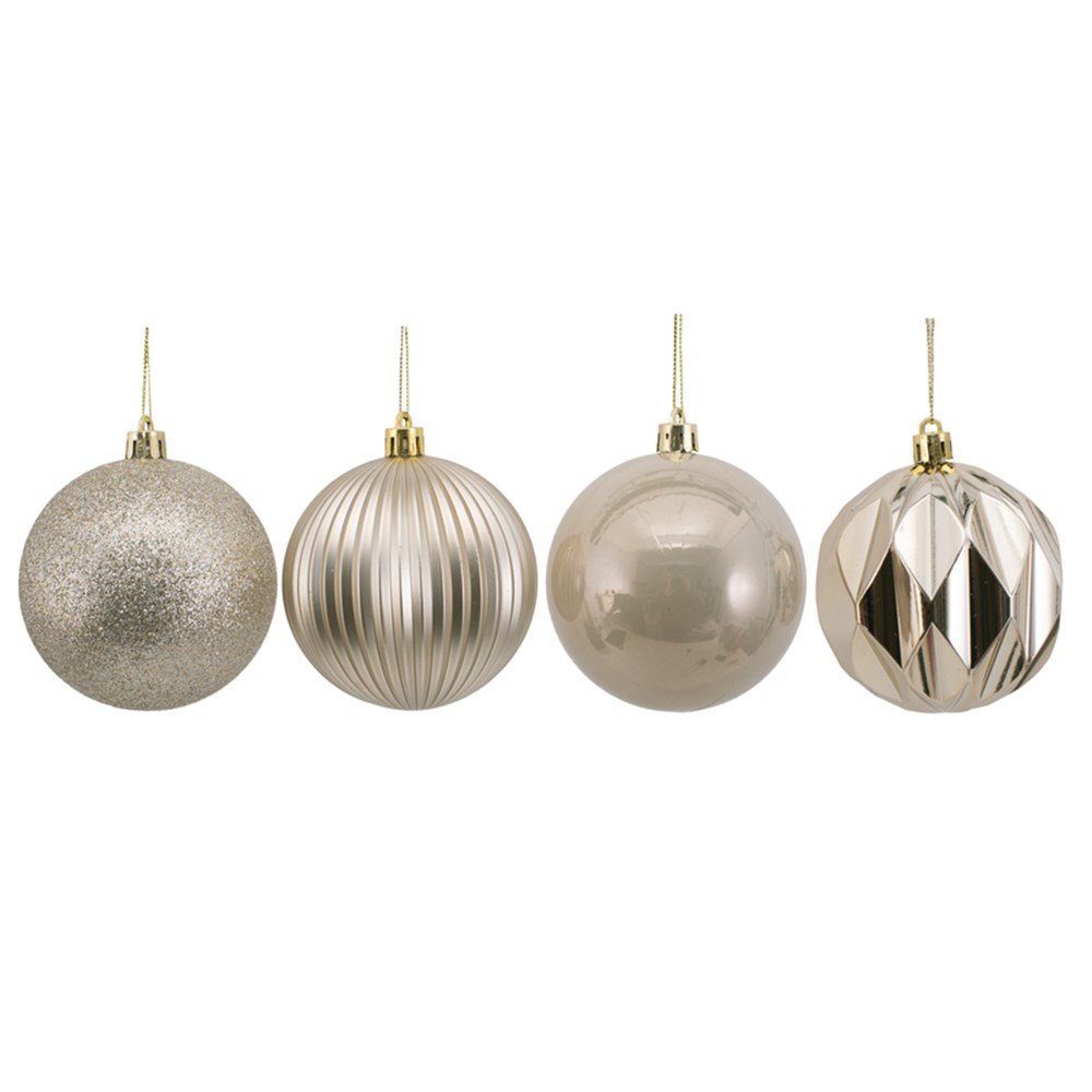 4Pk 8Cm Platinum Bauble