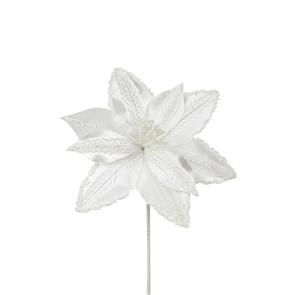 30Cm White Poinsettia