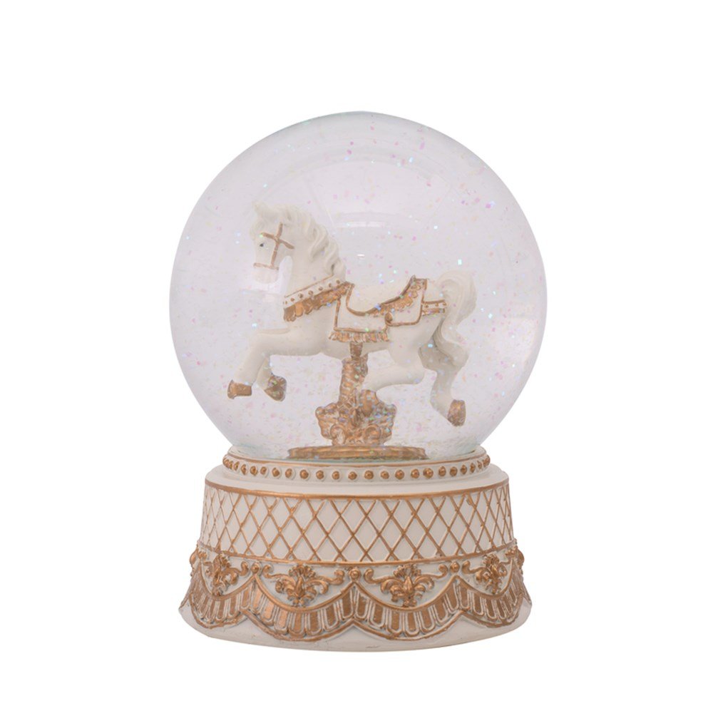 12X17.5Cm Rocking Horse Slow Globe