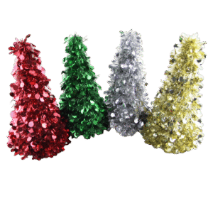 Tinsel Tree Green 27x12cm