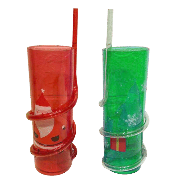 Tumbler Twist Straw Red Santa