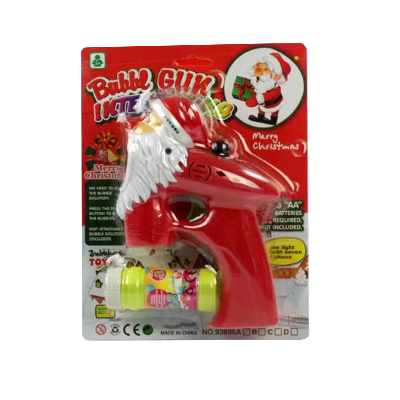 Toy Christmas Bubble Gun 60ml + Bubble solution