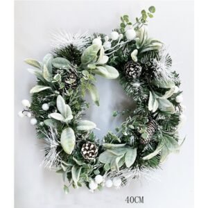 Xmas Wreath White Berries 40Cm