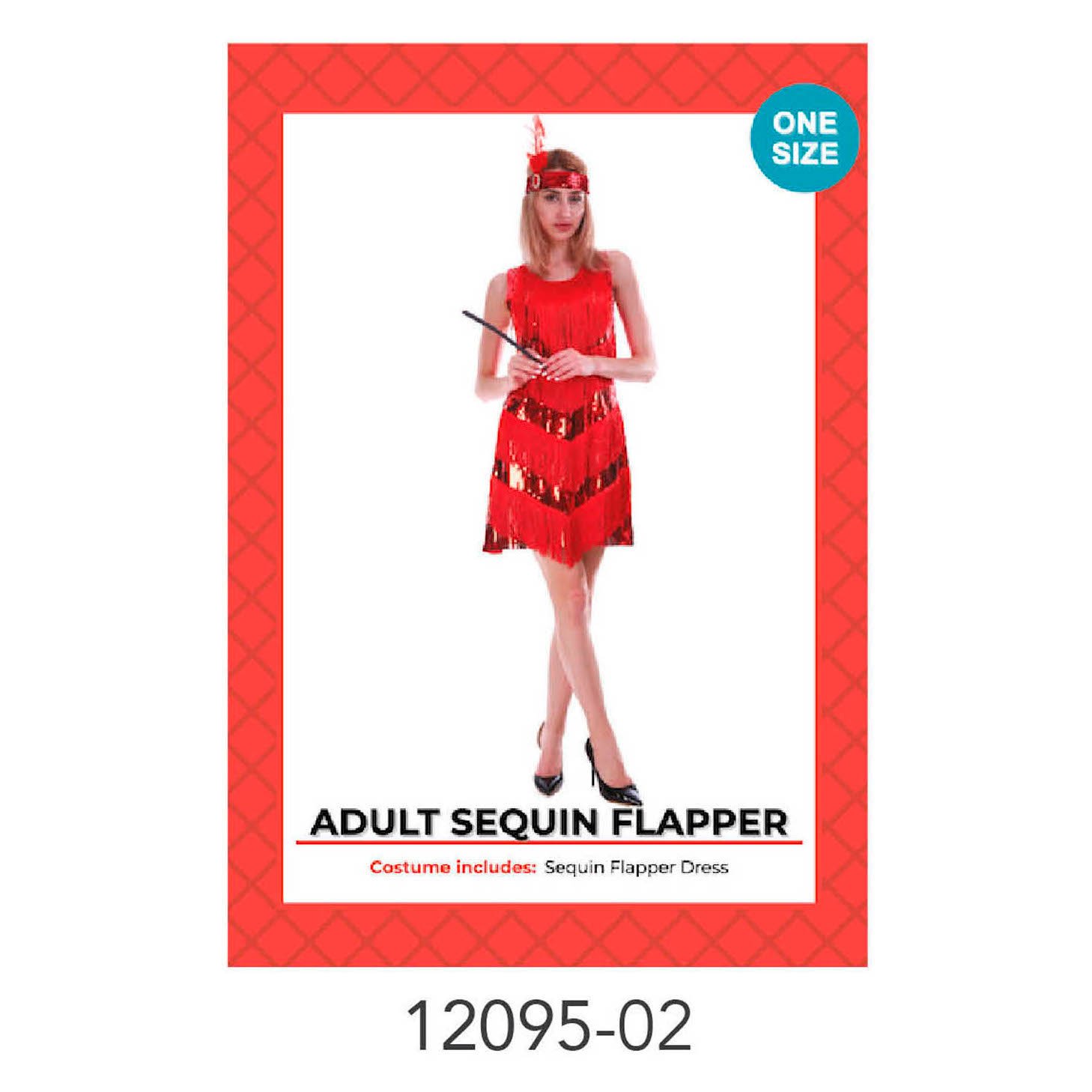 Adult Deluxe Sequin Flapper costume (Red)